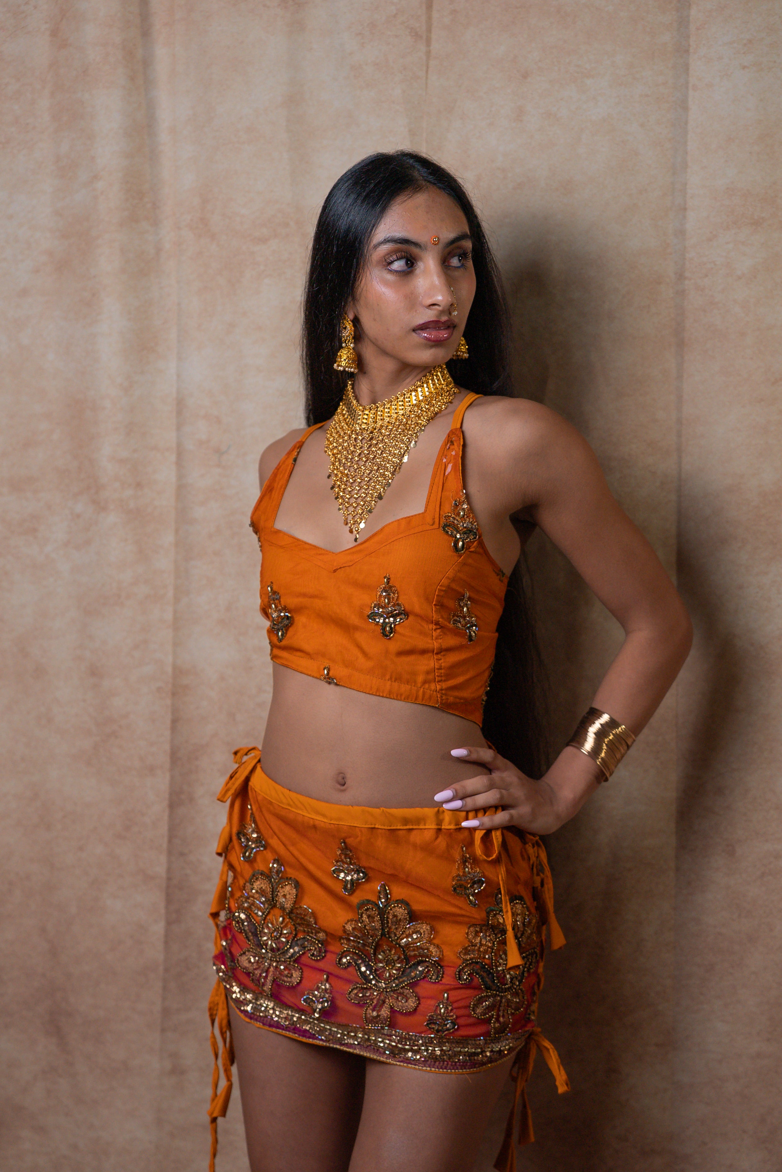 Fire Princess Lace up skirt set
