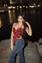 Load image into Gallery viewer, Velvet Rani Ring Neck Pixie Top
