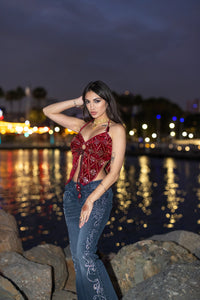 Velvet Rani Ring Neck Pixie Top