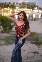 Load image into Gallery viewer, Velvet Rani Ring Neck Pixie Top
