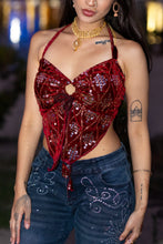 Load image into Gallery viewer, Velvet Rani Ring Neck Pixie Top
