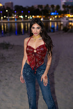 Load image into Gallery viewer, Velvet Rani Ring Neck Pixie Top
