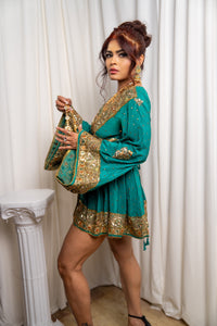 Malachite Jade Mini Babydoll Dress