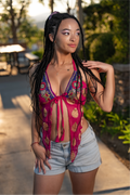 Pink lotus pixie wing top