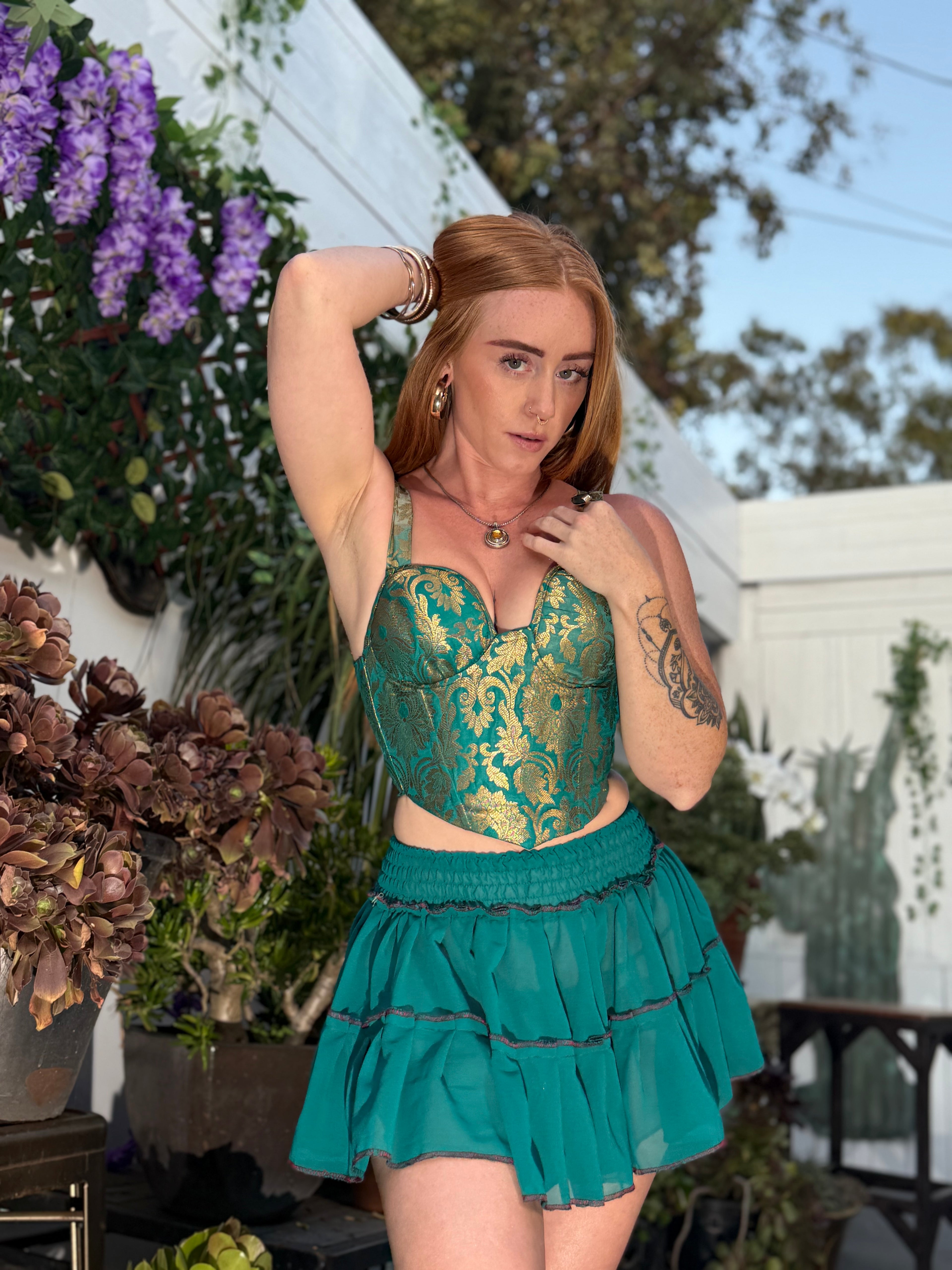 turquoise babygirl mini skirt