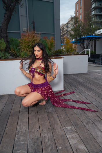 Golden Amethyst Butterfly Set