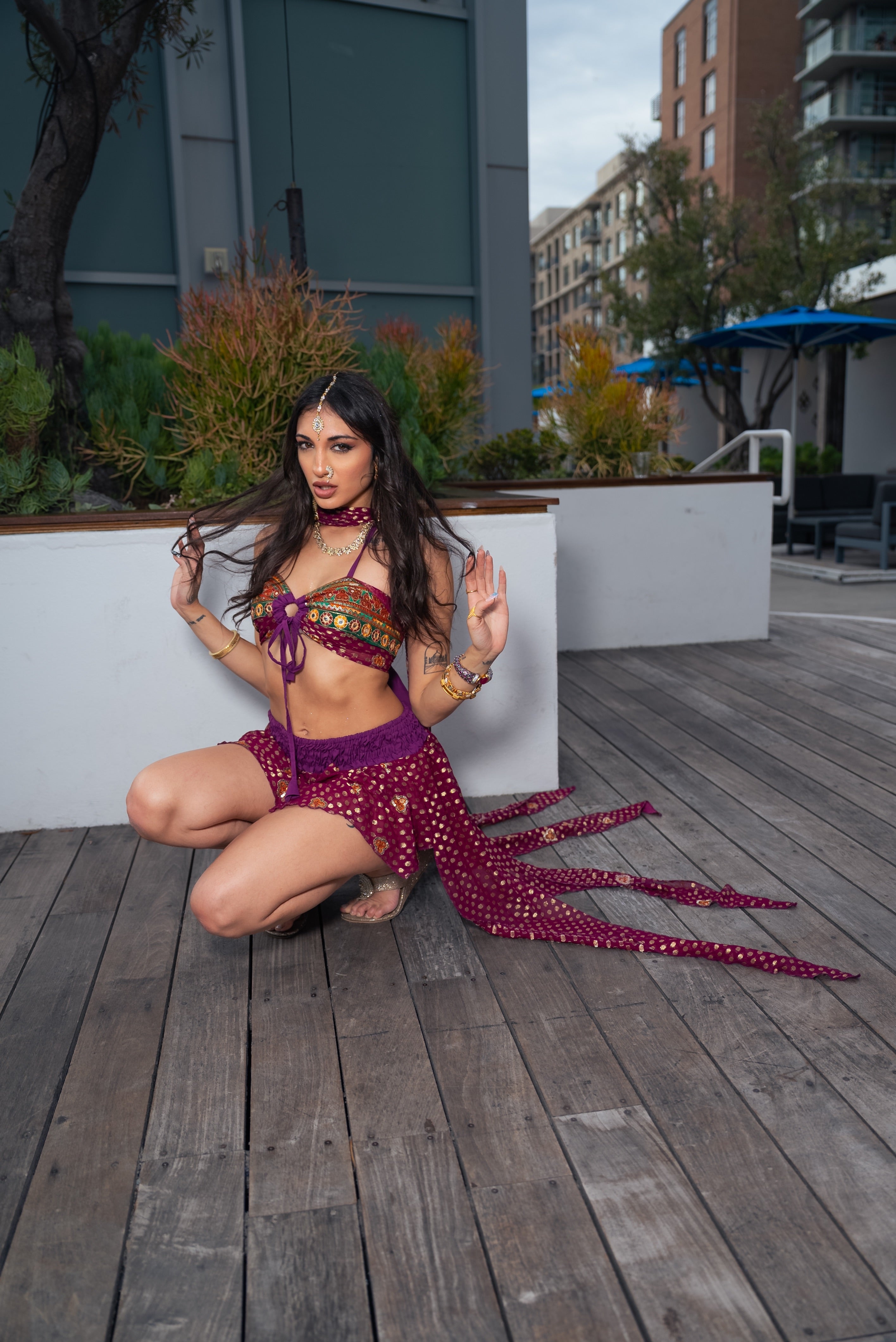 Golden Amethyst Butterfly Set