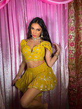 Load image into Gallery viewer, Sunrise Sparkle Micro Mini Skirt Set
