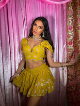 Load image into Gallery viewer, Sunrise Sparkle Micro Mini Skirt Set
