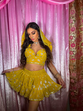 Load image into Gallery viewer, Sunrise Sparkle Micro Mini Skirt Set
