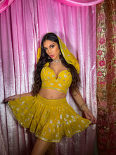 Load image into Gallery viewer, Sunrise Sparkle Micro Mini Skirt Set
