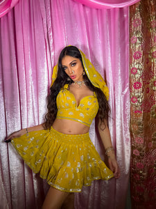 Sunrise Sparkle Micro Mini Skirt Set