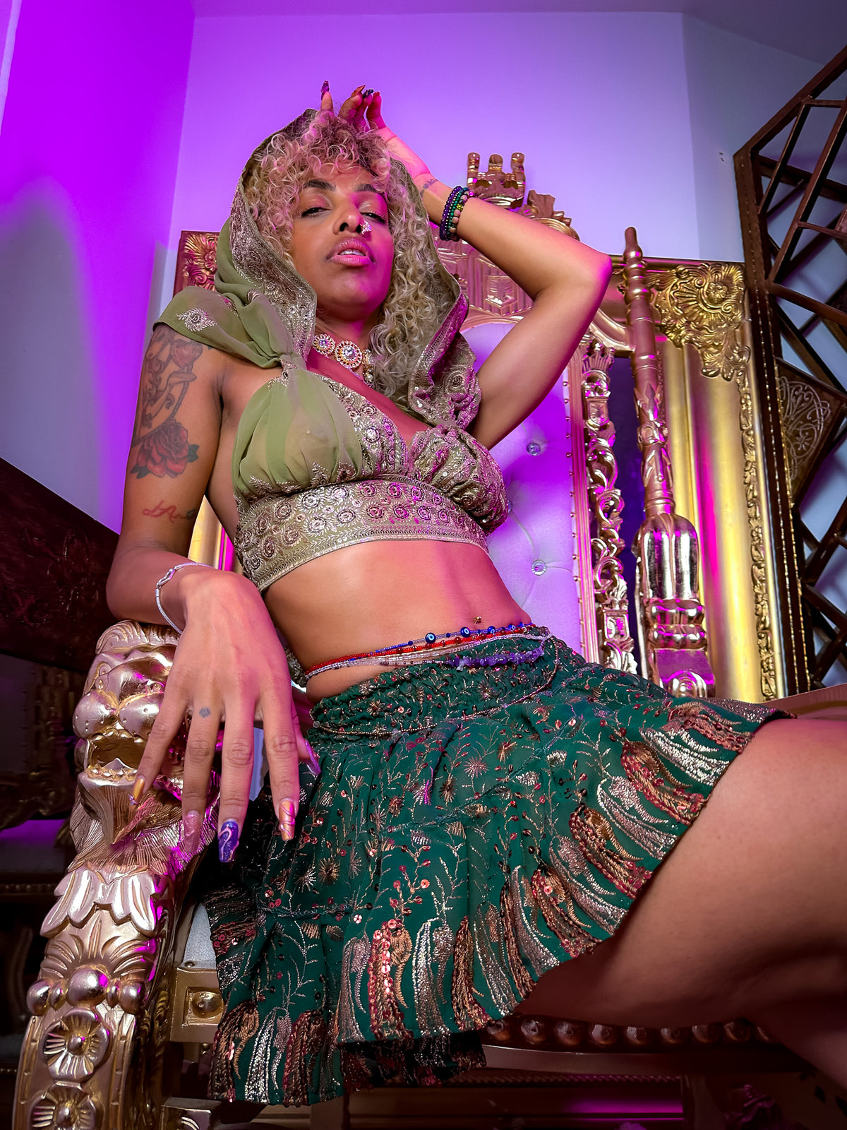Emerald Divine Micro Mini Gehr Skirt
