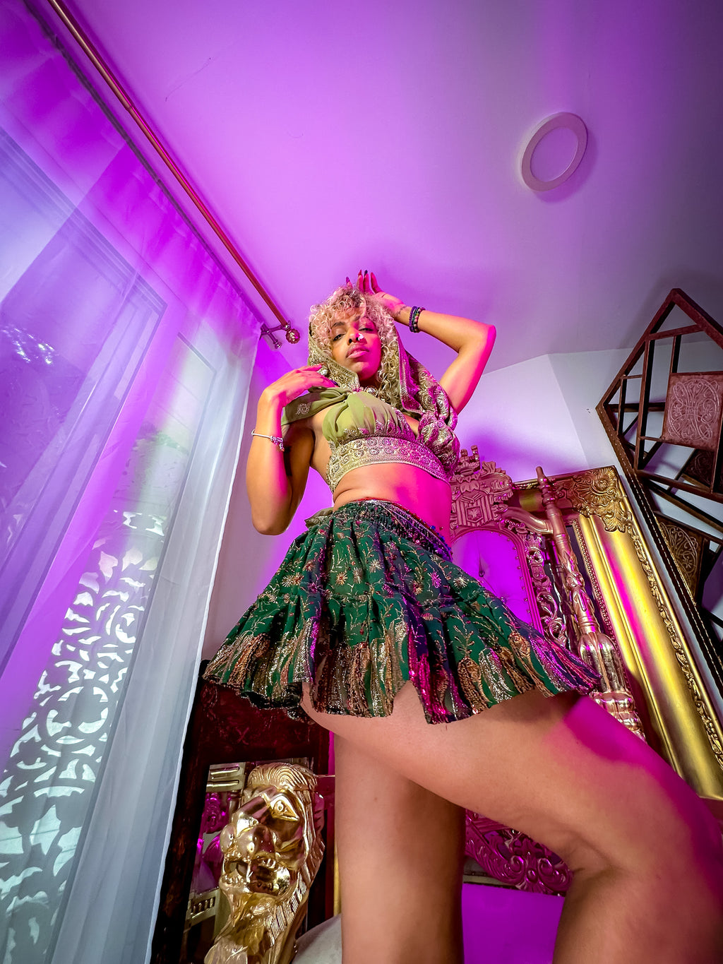Emerald Divine Micro Mini Gehr Skirt