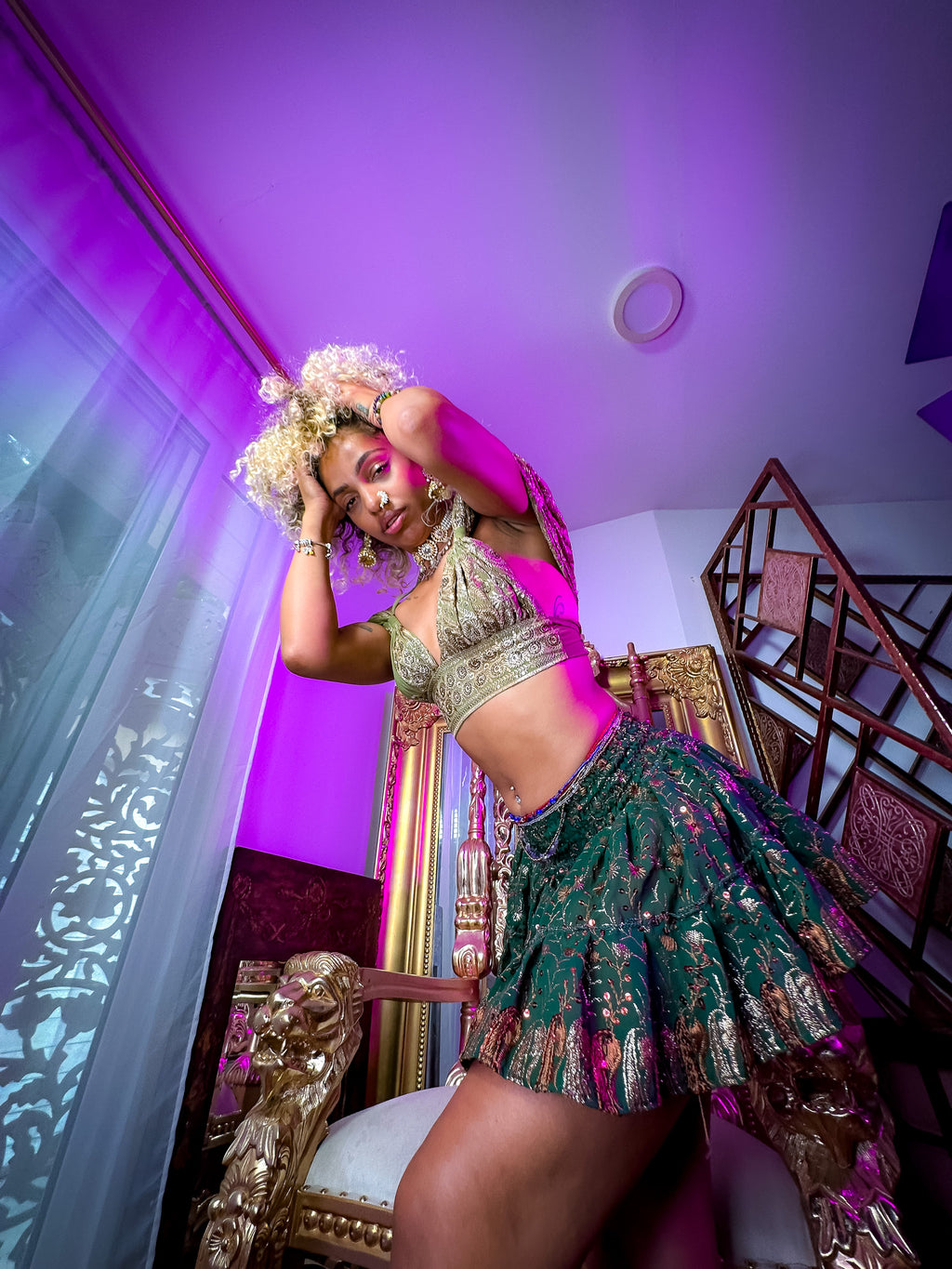 Emerald Divine Micro Mini Gehr Skirt