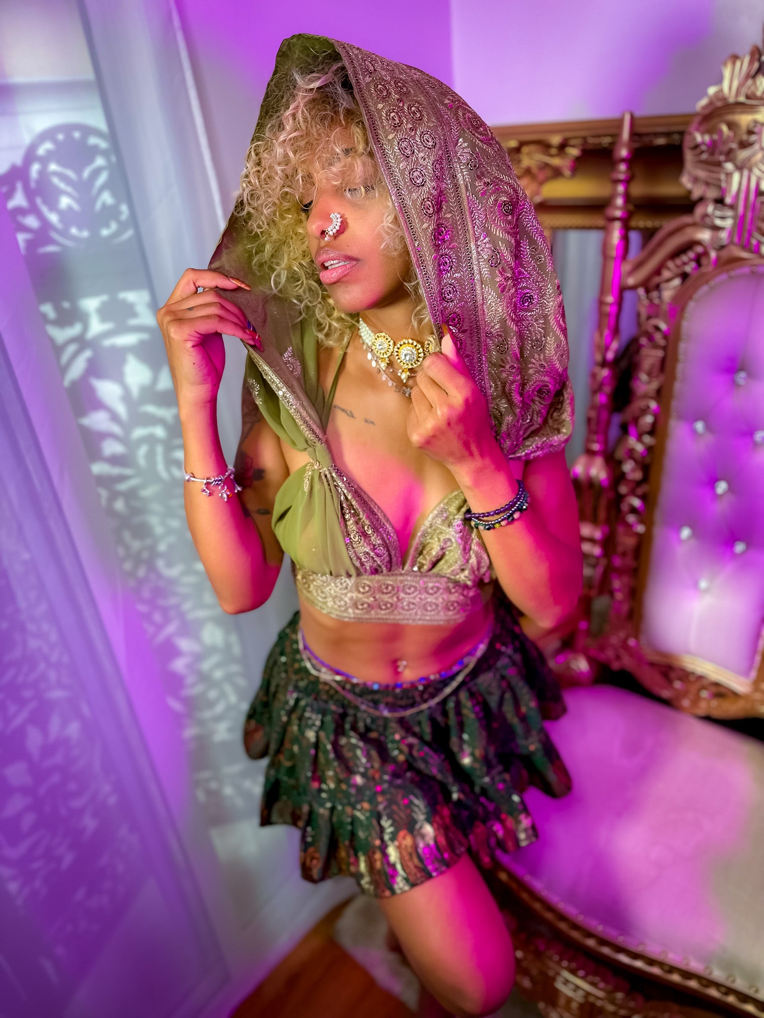 Emerald Divine Micro Mini Gehr Skirt