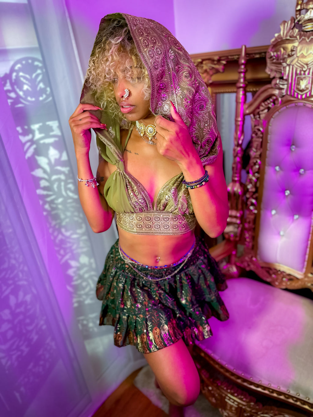 Emerald Divine Micro Mini Gehr Skirt