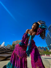 Load image into Gallery viewer, Ocean Amethyst Sharara Pants Set
