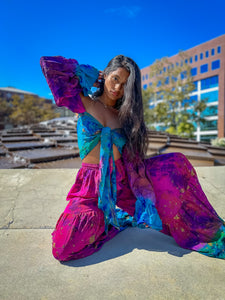 Ocean Amethyst Sharara Pants Set
