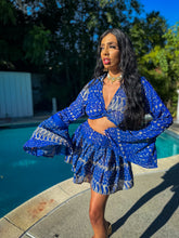Load image into Gallery viewer, Sapphire Sparkles Micro Mini Skirt Set
