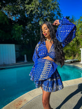 Load image into Gallery viewer, Sapphire Sparkles Micro Mini Skirt Set
