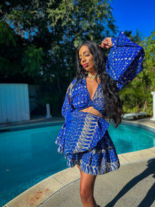 Sapphire Sparkles Micro Mini Skirt Set