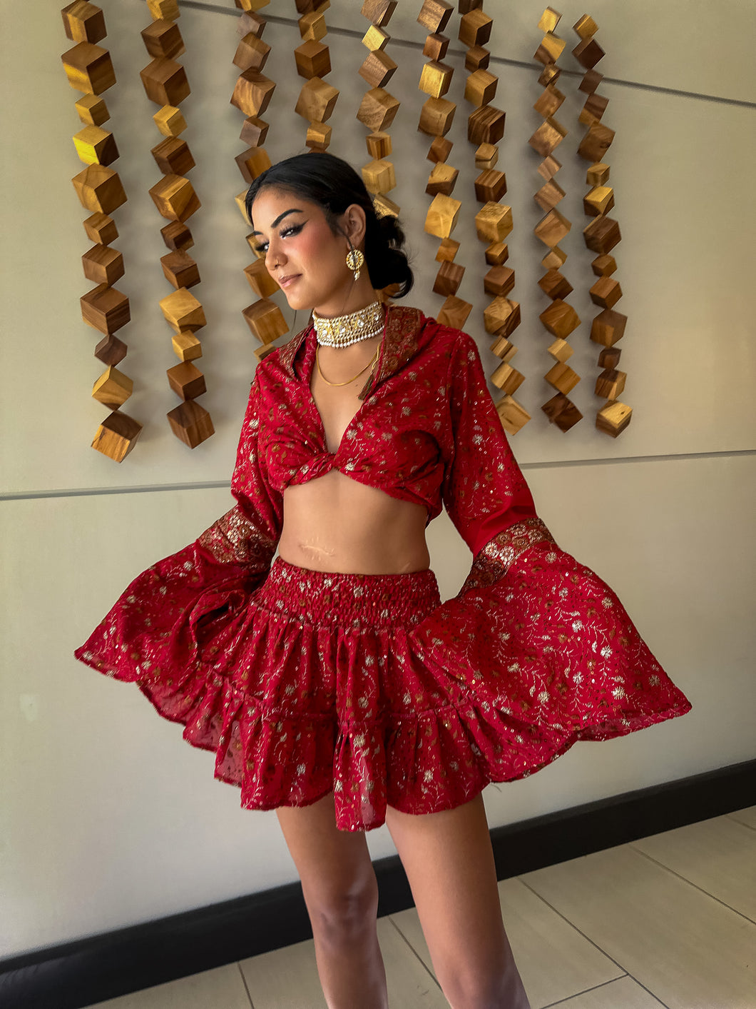 Rose Warrior Micro Mini Skirt Set