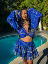 Load image into Gallery viewer, Sapphire Sparkles Micro Mini Skirt Set
