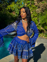 Load image into Gallery viewer, Sapphire Sparkles Micro Mini Skirt Set
