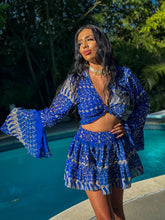 Load image into Gallery viewer, Sapphire Sparkles Micro Mini Skirt Set
