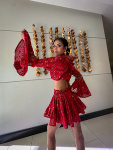 Rose Warrior Micro Mini Skirt Set