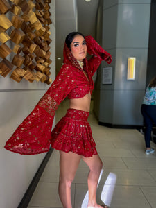 Rose Warrior Micro Mini Skirt Set