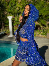 Load image into Gallery viewer, Sapphire Sparkles Micro Mini Skirt Set
