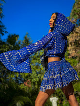 Load image into Gallery viewer, Sapphire Sparkles Micro Mini Skirt Set
