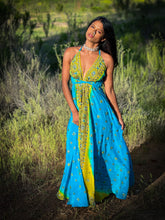 Load image into Gallery viewer, Earth mermaid magic dress (tie dye stains on dress)
