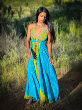 Load image into Gallery viewer, Earth mermaid magic dress (tie dye stains on dress)

