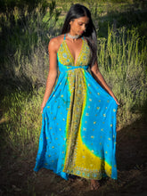 Load image into Gallery viewer, Earth mermaid magic dress (tie dye stains on dress)
