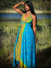 Load image into Gallery viewer, Earth mermaid magic dress (tie dye stains on dress)
