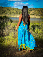 Load image into Gallery viewer, Earth mermaid magic dress (tie dye stains on dress)
