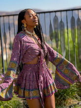Load image into Gallery viewer, Bohemian Amethyst Mini Skirt Set
