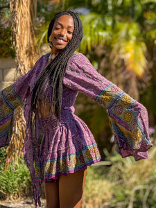 Bohemian Amethyst Mini Skirt Set