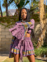 Load image into Gallery viewer, Bohemian Amethyst Mini Skirt Set
