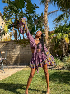 Bohemian Amethyst Mini Skirt Set