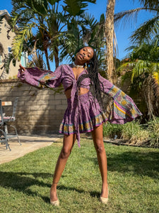 Bohemian Amethyst Mini Skirt Set