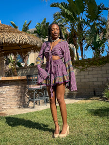 Bohemian Amethyst Mini Skirt Set