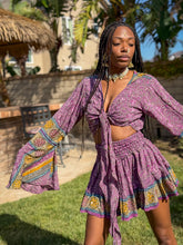 Load image into Gallery viewer, Bohemian Amethyst Mini Skirt Set
