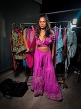 Load image into Gallery viewer, Purple Bandhani Sharara Pants set
