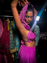 Load image into Gallery viewer, Purple Bandhani Sharara Pants set
