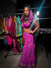 Load image into Gallery viewer, Purple Bandhani Sharara Pants set
