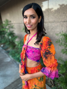 Tropical Mimosa Sharara Pants Set